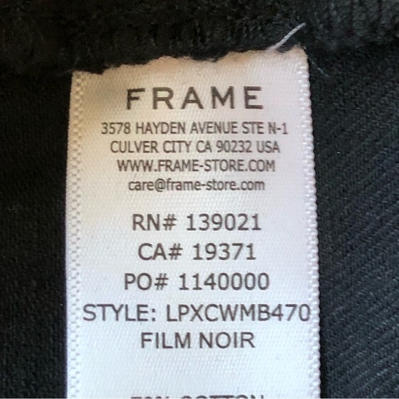 Frame Jeans Mini Boot Slit Film Noir Cut Off Waist Size 31 - Picture 12 of 16